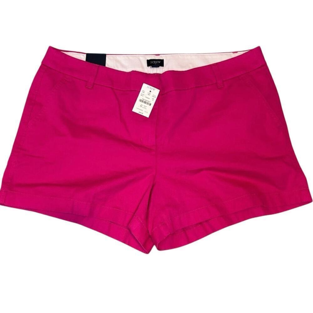 NWT J.Crew Chino Shorts Women’s 16 Tulip Pink 4” Inseam Cotton Mid Rise
